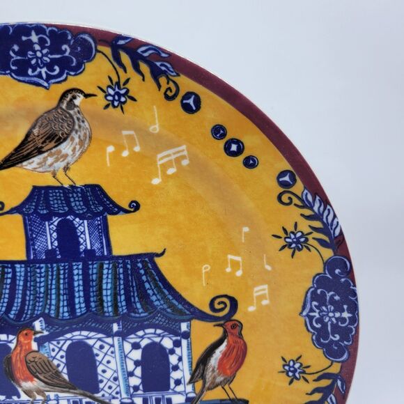 Anthropologie By Emily Maude "Four Calling Birds" 8 1/4" Christmas Plate New - Picture 4 of 8